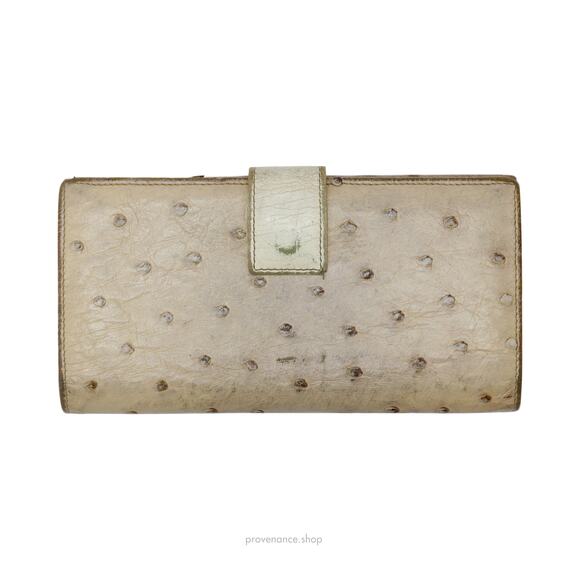🔴 Gucci Horsebit Long Wallet - Ivory Ostrich Leather - Picture 2 of 10